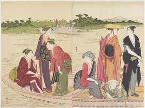 六郷川のフェリーボート、1784